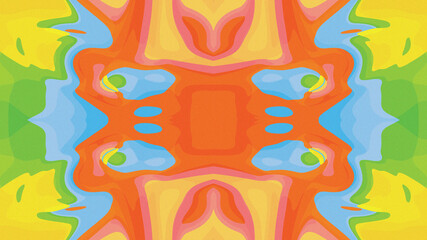Fototapeta premium Vibrant Symmetrical Multicolor Abstract Liquid Pattern