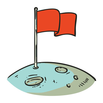 Moon Surface Flag Illustration