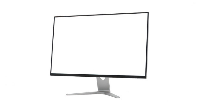 Hand drawn sketch of a modern computer monitor display isolated on transparent background