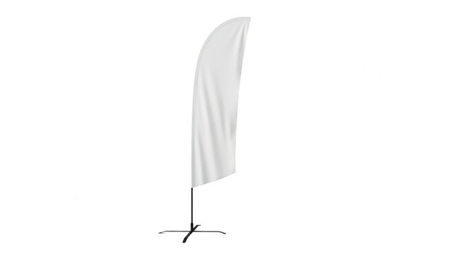 Blank feather flag banner mockup for advertising isolated on transparent background