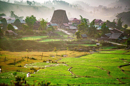 Vi Ro Ngheo village in early morning 
