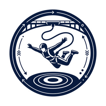 Thrill Seeker Bungee Jumping Adventure Graphic Icon Design