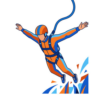 Thrilling Bungee Jump Adventure Extreme Sports Illustration Of A Person Falling