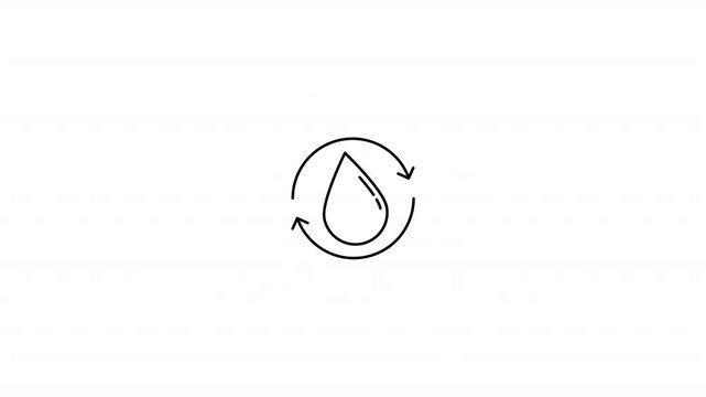 Water Drop With Recycling Arrows Icon