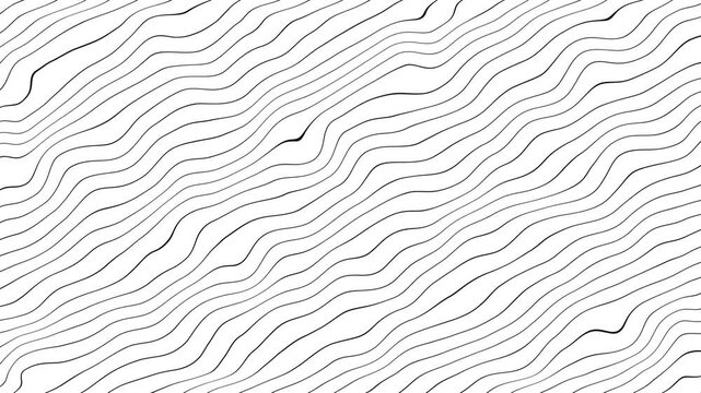 Abstract dark wavy lines loop slow motion background. Abstract 4k. Motion graphic. Dynamic backdrop. Gold color. Grey abstract curved wavy lines on black background. 