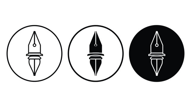 Pen vector icon set for digital creative tools
