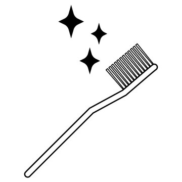 illustration icon of a toothbrush. healthcare, medical, or dental care categories.