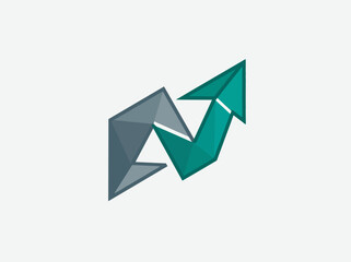 Obraz premium Geometric Arrow Graph Showing Upward Trend Growth And Success In Business