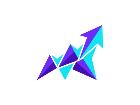 Geometric Arrow Graph Increasing Trend Conceptual Graphic