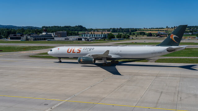 ULS Cargo Airbus A330 is taxiing at ZRH international airport