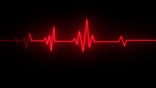 Cardiogram cardiograph oscilloscope screen red