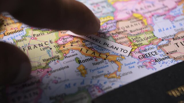 Planning a Trip to Italy on World Map
