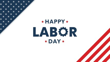 Obraz premium Happy Labor Day background vector illustration with American flag stars and stripes elements, patriotic banner design template for holiday celebration