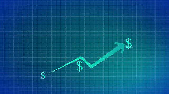 Business line arrow with graph animation