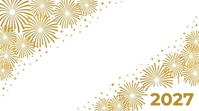 2027 new year background with gold firework pattern fireworks background