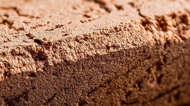 Macro photography of textured cork surface material.