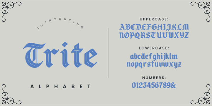 Trite Font Medieval Gothic Blackletter Style Typography Vector Design For Historical Projects