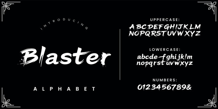 Blaster modern brush script alphabet lettering for dynamic sports branding and apparel