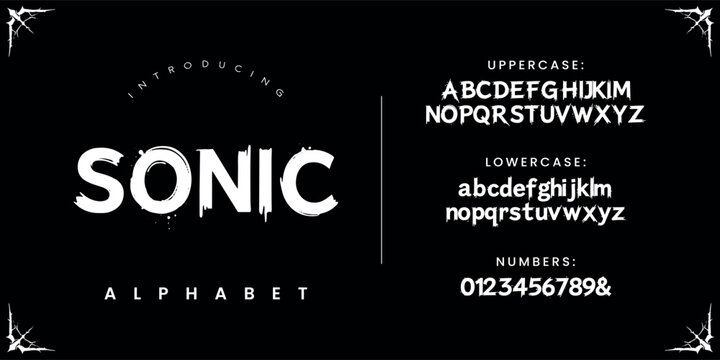 Sonic electric futuristic alphabet font for fast speed technology and modern digital science themes
