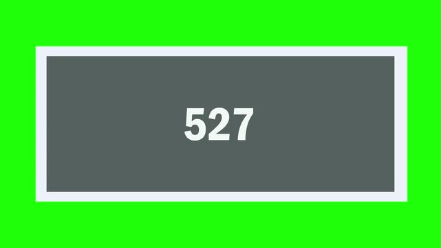 1 to 1000 Number Counter Animation Fast Counting on Transparent Background 4K