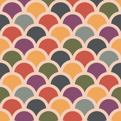 happy birthday celebration seamless pattern, party, packaging, wrapping paper, textile, fabric, wallpaper, background, scallop print, fish scale, mermaid © Nidhi