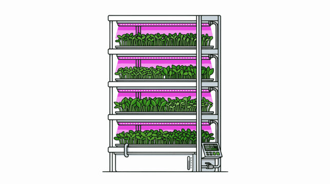 Minimalist Cel Shaded Urban Agriculture AgTech Food Sprout Graphic Icon Asset, "Created with AI assistance and manually refined."