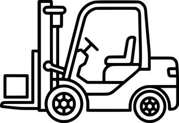 Fototapeta premium Forklift truck outline illustration
