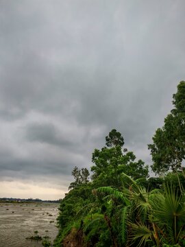 clouds over the river