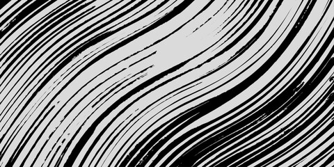 Abstract black and white wavy lines create a dynamic and visually striking background, suggesting movement and flow with its contrasting textures. © Nayem Visuals