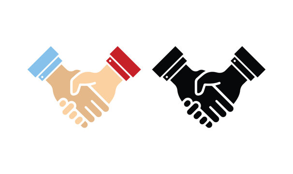 Handshake icons set vector Partnership Professional Silhouette
