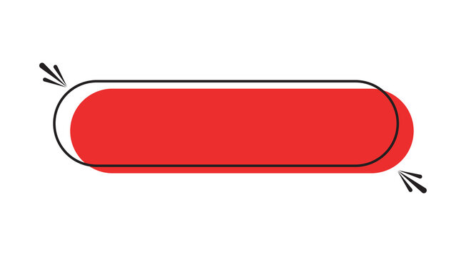 Red Rounded Pill Banner Icon with Modern Label Design and Decorative Accent Marks Isolated On Transparent