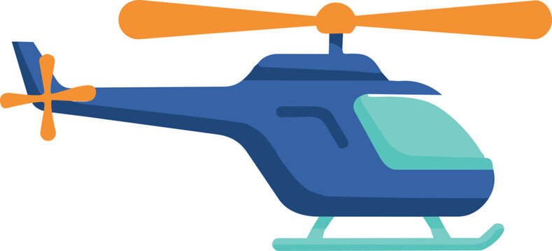 Helicopter flat vector icon for aviation and transportation