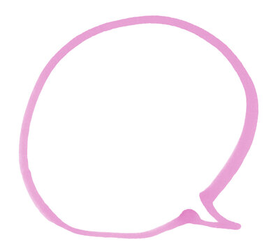 じんわりしたマーカーで描いたまるいふきだしピンク