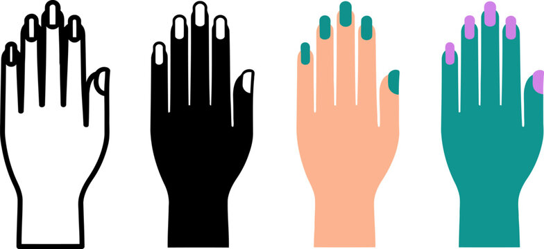 Hands with painted nails