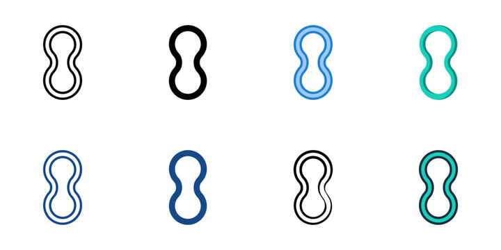 Elastic bands icons set multiple style collection. Editable stroke 