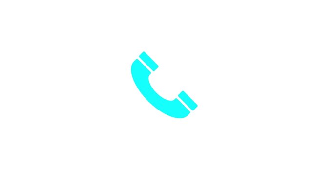 Minimal Black Phone Call Icon Animation with Ringing Signal Waves for Communication, Contact, Mobile, Support, Business, and Connectivity Design