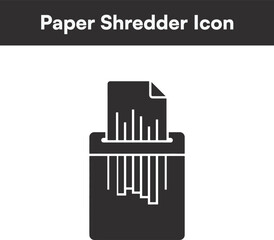 Obraz premium Paper shredder flat icon on white background for document destruction and data security