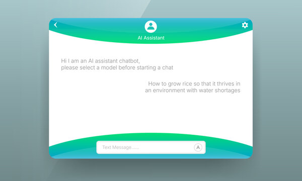 AI assistant chatbot window user interface design template