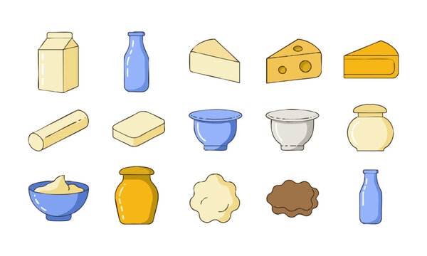 Fresh Dairy Food Collection.