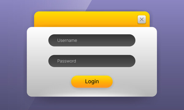 User login popup window interface design template
