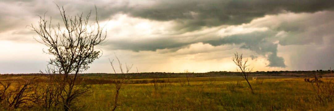 Impacts of Climate Change. El Ni&ntilde;o, the environment, rising global temperatures. Pollution and devastating storms featuring tornadoes and strong winds. Uncontrolled weather. Web banner, copy space.
