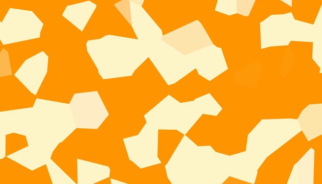 Abstract Orange and Cream Irregular Polygon Pattern Background with Modern Geometric Mosaic Design