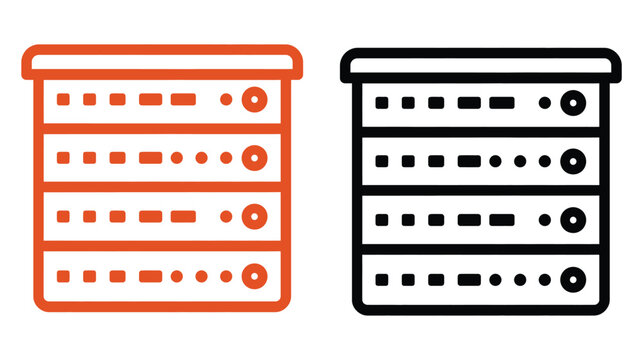 Server vector icon showing data storage rack system