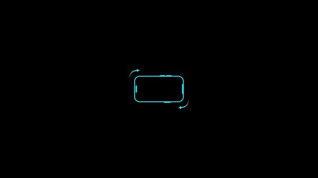 Smartphone screen rotation animation, mobile device orientation ui