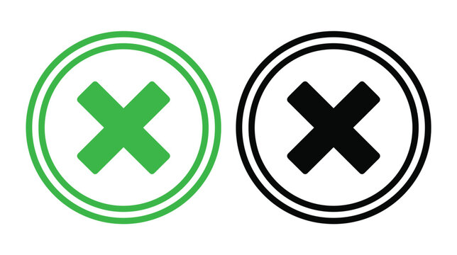 Cross vector icon red symbol marking error exclusion