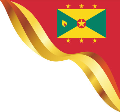 Grenada Waving Flag Ribbon Banner