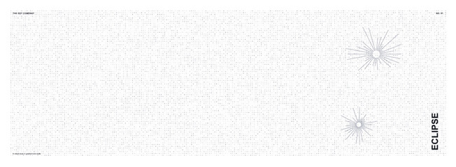 Minimalist Abstract Celestial Graphic Featuring Radiating Star Bursts on a Soft Dotted Gray Background © Nazrul