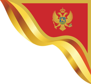 Montenegro Waving Flag Ribbon Banner