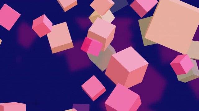 Floating 3D cubes on abstract futuristic technology background