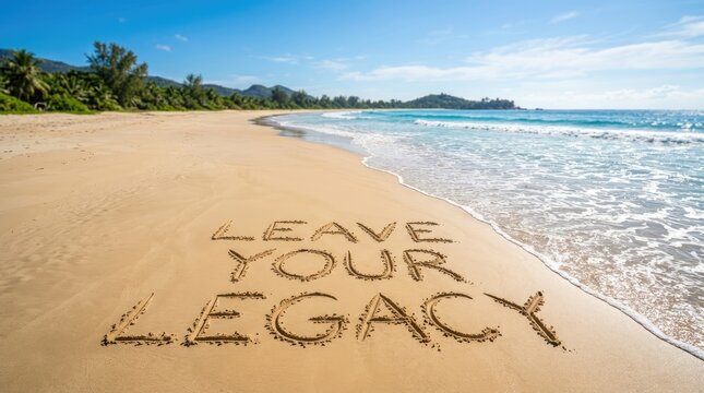 Leave your legacy written in the golden sand on a sunny tropical beach during summer